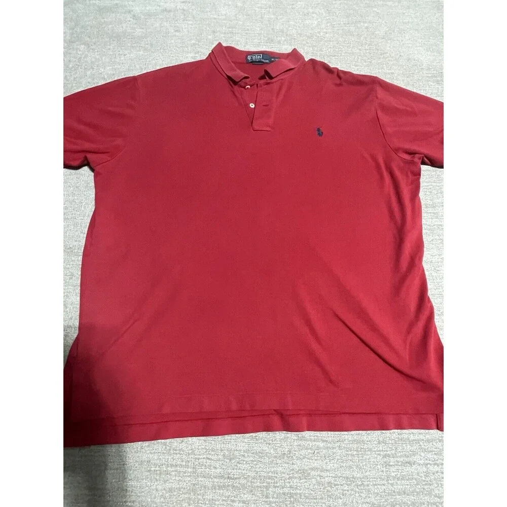 Polo By Ralph Lauren Polo Shirt Men’s Xtra Large Red Solid Collard Cotton
